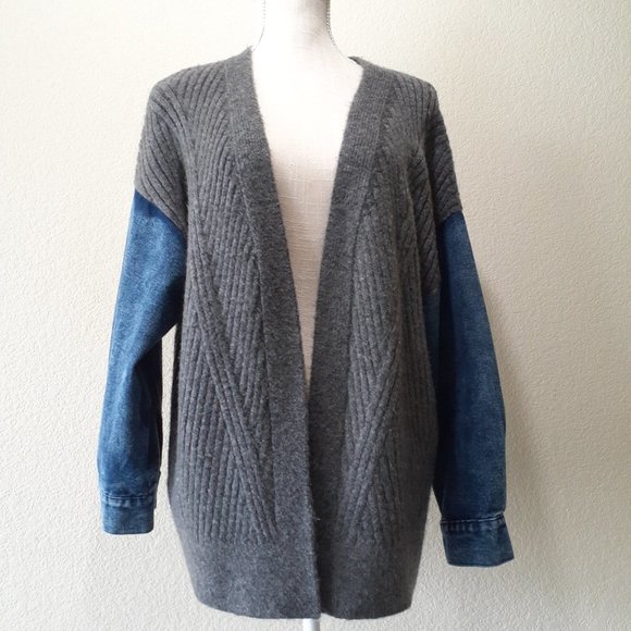 Davi & Dani Mixed Media Cardigan - Picture 1 of 16